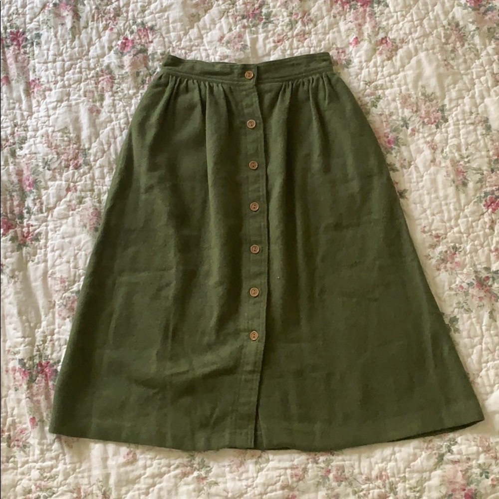 Vintage Green Wool Skirt